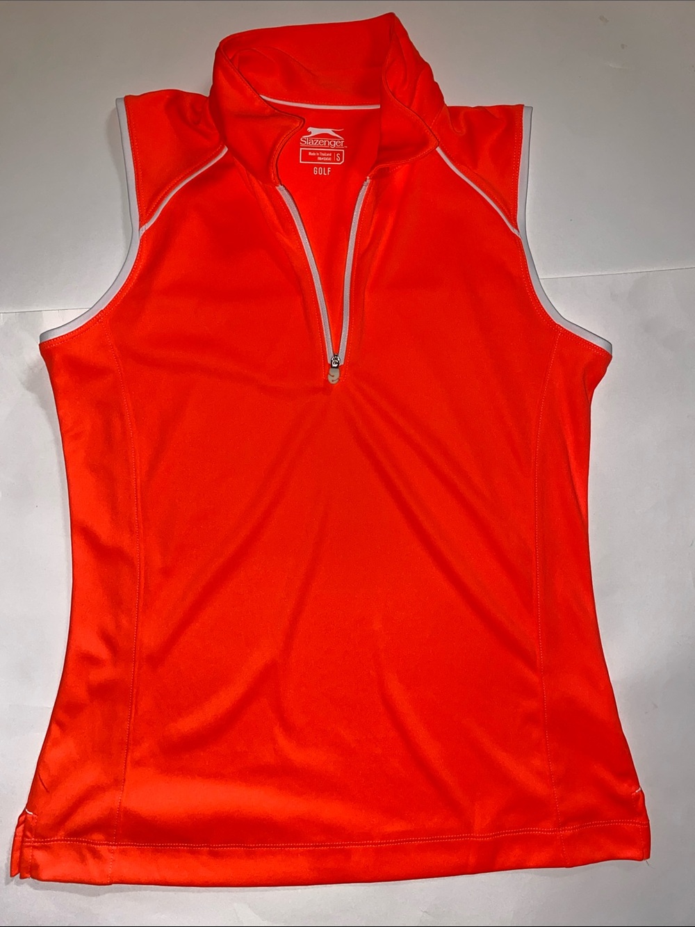 Slazenger Women's Sleeveless Golf Tank - Bright Orange with White Trim